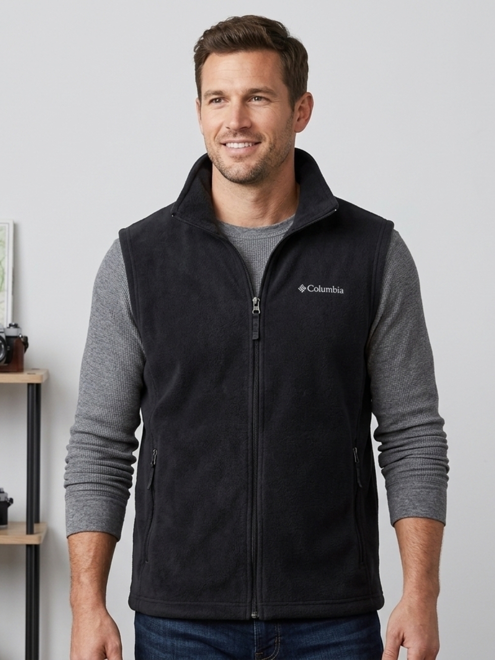 Columbia Men’s Black Fleece Vest Size Small